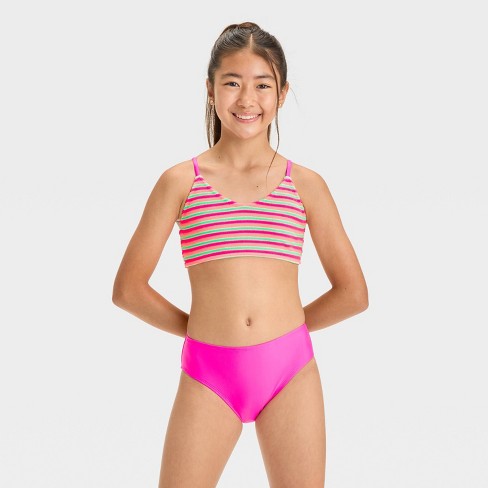 Girls' Teen Summer Striped Bikini Set - art class™ - image 1 of 3