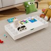 JVNOXK The 2 in 1 Rollaway Play Table and Toy Organizer Compatible with Lego Suitable for Storing Under Bed or Sofa-White (38" x 18.7" x 5.9") - 4 of 4