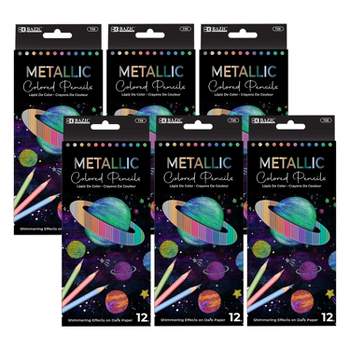 BAZIC Products® Metallic Colored Pencils, 12 Per Pack, 6 Packs