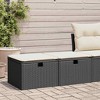 vidaXL Garden Sofa Set Black and Cream PE Rattan, Powder-Coated Steel - Black and Cream - 2 of 4