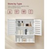 VASAGLE Bathroom Wall Cabinet, Medicine Cabinet, Wall-Mounted Bathroom Storage Cabinet, Double Slat Doors and Open Shelf, Cloud White - 3 of 4