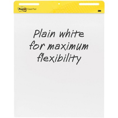 Post-It Self-Stick Easel Pad, 25 x 30 Inches, Unruled, White, 30 Sheets, pk of 2