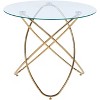 Homy Casa Round Dining Table, Clear Glass Top with Gold Metal Base – Modern Glam Style - 2 of 4