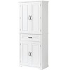 Okak Storage Cabinet, Tall Cabinet with 4 Doors,1 Drawer and Adjustable Shelf, Cabinet for Lving Room, Bedroom, White - 4 of 4