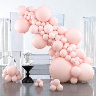 PartyWoo Balloons Light Pink Pastel Baby Pale Blush 36 18 12 10 5 Inch 127 pcs
