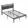 TOAOTBNBO Metal Platform Bed with Footboard, Elegant Bed Frames with Headboard and USB, Classic Beds with Storage, Beige and Black - 3 of 4