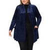 Agnes Orinda Women's Plus Size Velvet Open Front Cardigans with Pockets - 2 of 4