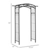 Aghana Digitals 7Ft Black Metal Garden Arch with Curvy Design - Weatherproof Arbor Trellis for - 2 of 4