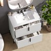 ACEPANO 30 in. W Grooved Design Bathroom Vanity with Ceramic Sink & Full-Extension Drawers-White - 3 of 4