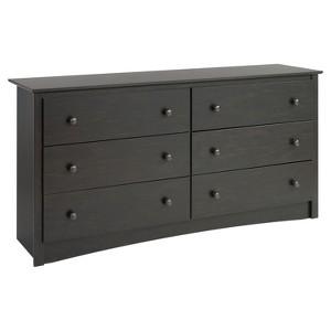6 Drawers Riverdale Dresser Washed Black - Prepac: Modern Storage Furniture for Home - 1 of 4