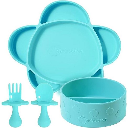 Baby Bowls with Suction - 4 Piece Silicone Set with Spoon for
