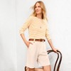 Lands' End Women's Stretch Poly Rayon High Rise Pleated 10" Shorts - 4 of 4