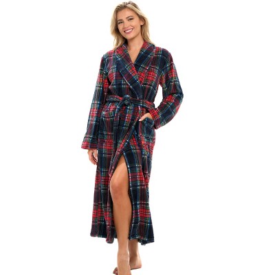 ADR Women's Long Robe, Fleece Plush Robe Woman, Cozy Regular & Plus Size Women's Bath Robe