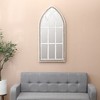 LuxenHome Rustic White and Brown Wood Cathedral Wall Mirror - 3 of 4
