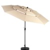 DSVIMOY Patio Umbrellas, Outdoor Umbrella with Auto-tilt, 3-Tier Market Umbrella with 8 Ribs, Beige, 115.75"*98.43"*115.75" - 4 of 4