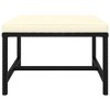 vidaXL Black Poly Rattan Sectional Footrest with Cream White Cushions - Versatile Outdoor Furniture - Steel Frame - Weather-Resistant Material - 2 of 4