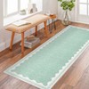 Indoor Modern Washable Area Rugs with Scalloped Print, Ultra Thin Non Slip Throw Carpet for Bedroom Living Room - 3 of 4