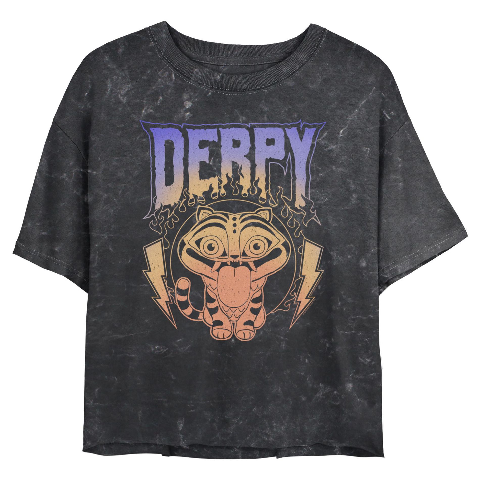 Juniors KPop Demon Hunters Mythic Lightning Feline Cropped T-Shirt