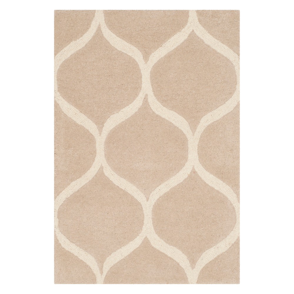 2'x3' Geometric Tufted Accent Rug Light Beige/Ivory - Safavieh