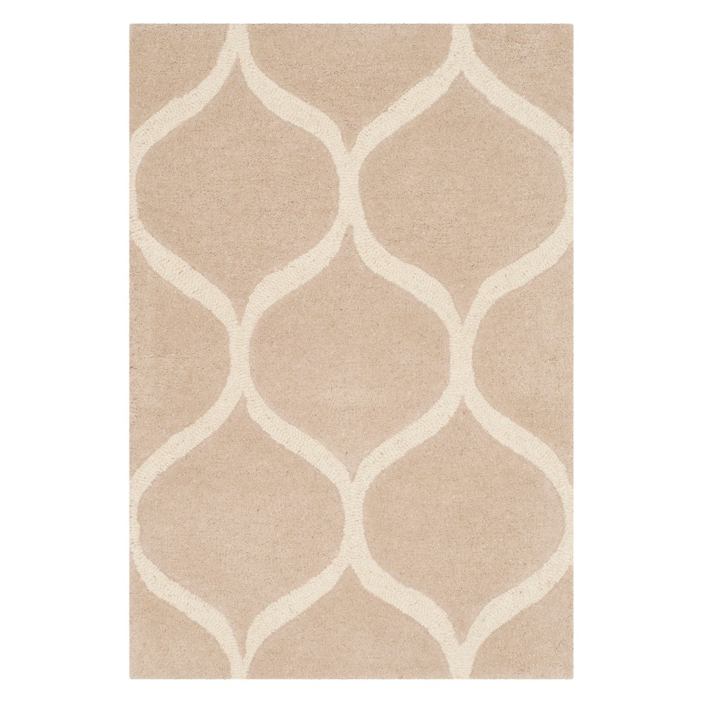 2'x3' Geometric Tufted Accent Rug Light Beige/Ivory - Safavieh