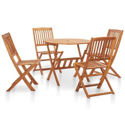vidaXL Outdoor Dining Set Natural wood finish Solid Acacia wood Medium