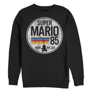 Men's Nintendo Super Mario Retro Rainbow Ring Sweatshirt - 1 of 3