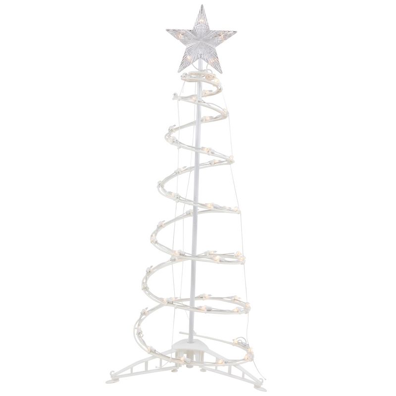 Northlight 3' Lighted Spiral Cone Tree Outdoor Christmas Decoration, Clear Lights, 1 of 9