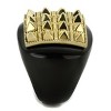 Slickblue Women's Two-Tone Gold and Black Ring with Pyramid Detail – Square Face, Beaded Edge, Sizes 5–10 - 4 of 4