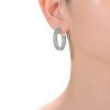Stunning Clear Cubic Zirconia 10-Row French Pave Inside-Out Large Tubular Hoop Earrings – Glamorous Sparkle and Bold Design for a Luxe Look - 2 of 3