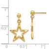 Black Bow Jewelry 13mm Diamond Cut Open Star Dangle Post Earrings in 14k Yellow Gold - 4 of 4