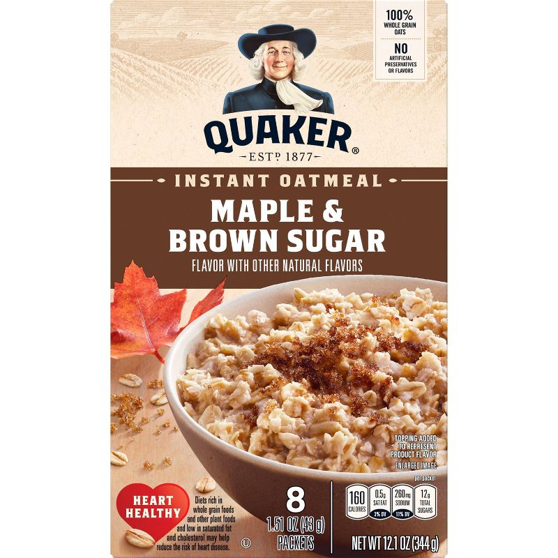 Quaker Instant Oatmeal Maple Brown Sugar 8ct, 2 of 6