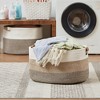 VECELO Woven Storage Basket Decorative Coiled Rope Basket Washable Woven Laundry Basket - 2 of 4