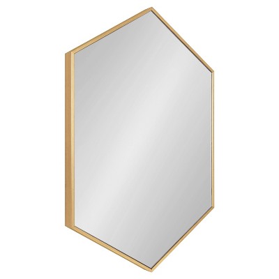 24.7" x36.7" Rhodes Hexagon Wall Mirror Gold - Kate & Laurel All Things Decor