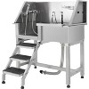 304 Stainless Steel Dog Washing Station, Pet Grooming Tub with Ramp & Non-Slip Grate, Professional Dog Bath Tub for Large to Small Dogs - 3 of 4