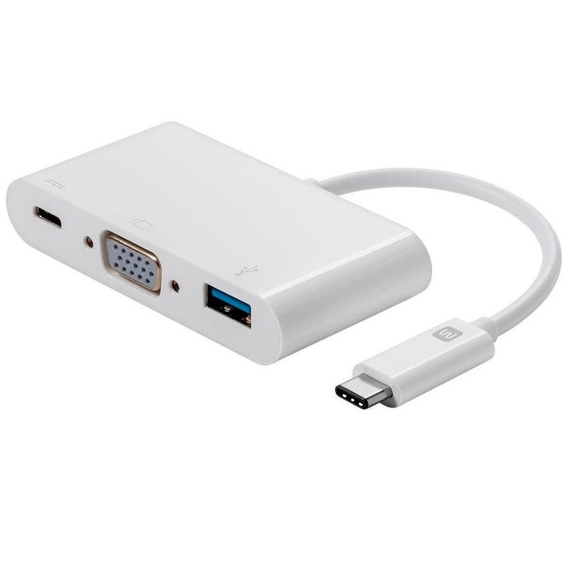 Monoprice USB-C VGA Multiport Adapter - White, With USB 3.0 Connectivity & Mirror Display Resolutions Up To 1080p @ 60hz - Select Series, 1 of 4
