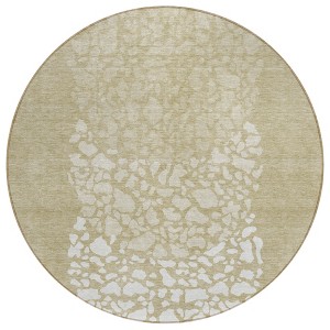 Beige Tan And Taupe Abstract Washable Indoor Outdoor Area Rug - 1 of 4