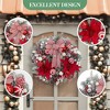 COZONY 24 Inch Pre-Lit Christmas Wreath with Timer, Battery Operated Wreath with 20 Lights Flower Bow Pine Cones for Front Door Indoor Outdoor - 4 of 4