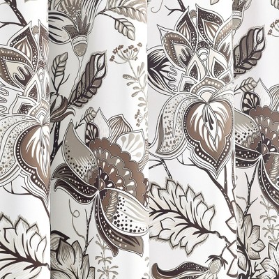 Neutral Floral Jacobean Polyester Blackout Window Panels 52"W x 84"L