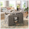 Vividwood 4-in-1 Lift Top Coffee Table – Farmhouse Convertible Center Table with Hidden Storage - 4 of 4