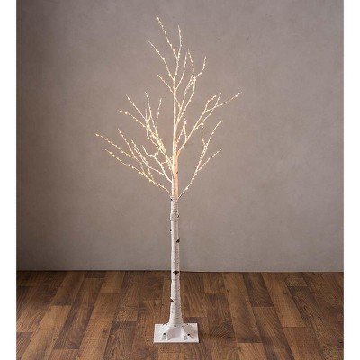 Plow & Hearth - Medium Indoor / Outdoor Birch Tree with 400 Warm White Lights