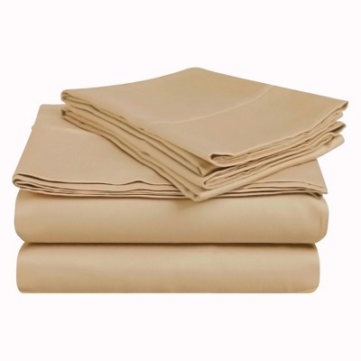 Classic Modern Premium Cotton 400-Thread Count Luxury Solid Transitional Casual Stylish Ultra-Soft Deep Pocket Sheet Set by Blue Nile Mills