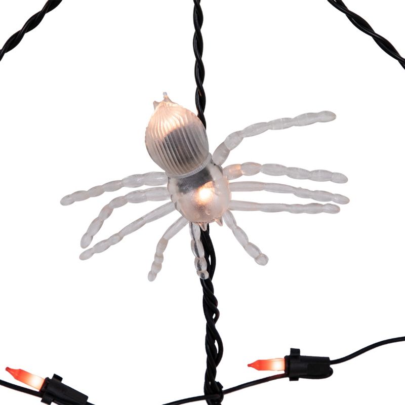 Northlight 5' Lighted Orange and Black Spider in Web Halloween Decoration, Black Wire, 3 of 7