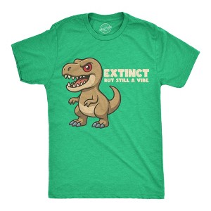 Mens Funny T Shirt Extinct But Still A Vibe Sarcastic T Rex Graphic Novelty Dino Tee For Men - Crazy Dog Men's T Shirt Green M - 1 of 4