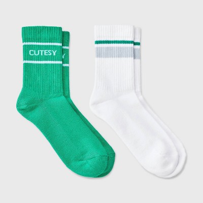 Women’s Cushioned Ribbed 2pk Mid Crew Socks – 4-10