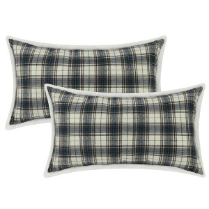 Unique Bargains Home Office Restaurant Double-Sided Plaid Decorative Pillow Covers 2 Packs - 1 of 4