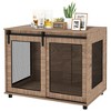 PawHut 39" Dog Crate Furniture, Dog Kennel Furniture End Table with Sliding Barn Door, Furniture Style Dog Crate for Large Dogs, Walnut Brown - 4 of 4