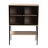 Baxton Studio Asher Wood and Metal 2 Door Sideboard Dining Cabinet Natural Brown/Black : Fixed Shelves, Particle Board Frame - image 2 of 4