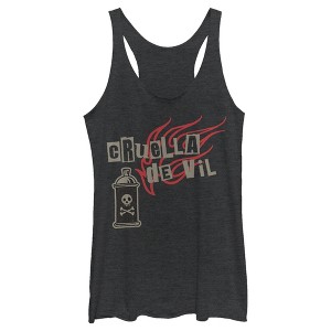 Women's Cruella Spray Flames Logo Racerback Tank Top - 1 of 4