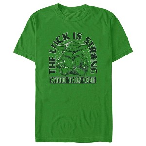 Men's Star Wars: The Mandalorian St. Patrick's Day Grogu The Luck is Strong with this One T-Shirt - 1 of 4