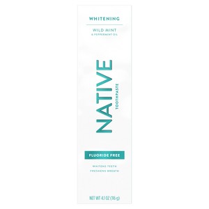 Native Premium Whitening Wild Mint & Peppermint Oil Fluoride Free Toothpaste - 4.1 oz - 1 of 4